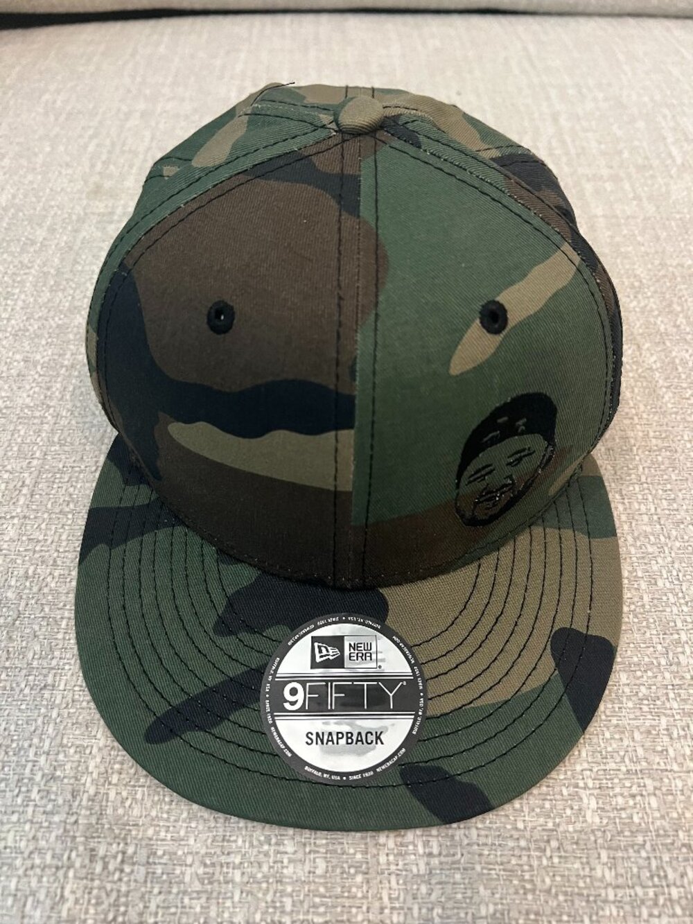 New Era 9FIFTY Snapback Camo Hat Cap Custom Embroidered Logo One Size NWOT